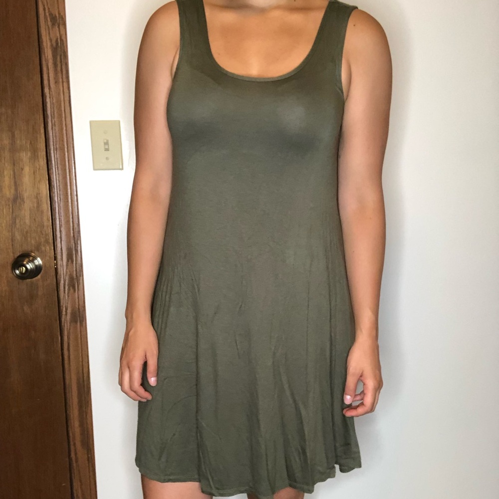 Olive green summer dress